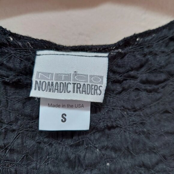 NTCO Nomadic Traders Womens Small Black Knitted Sweater Top V-Neck 3/4 Sleeve - Picture 3 of 7